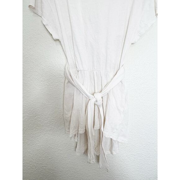 Free People Easy Street Wrap Romper Sz Medium Cream Lightweight Boho Loungewear - Picture 7 of 11